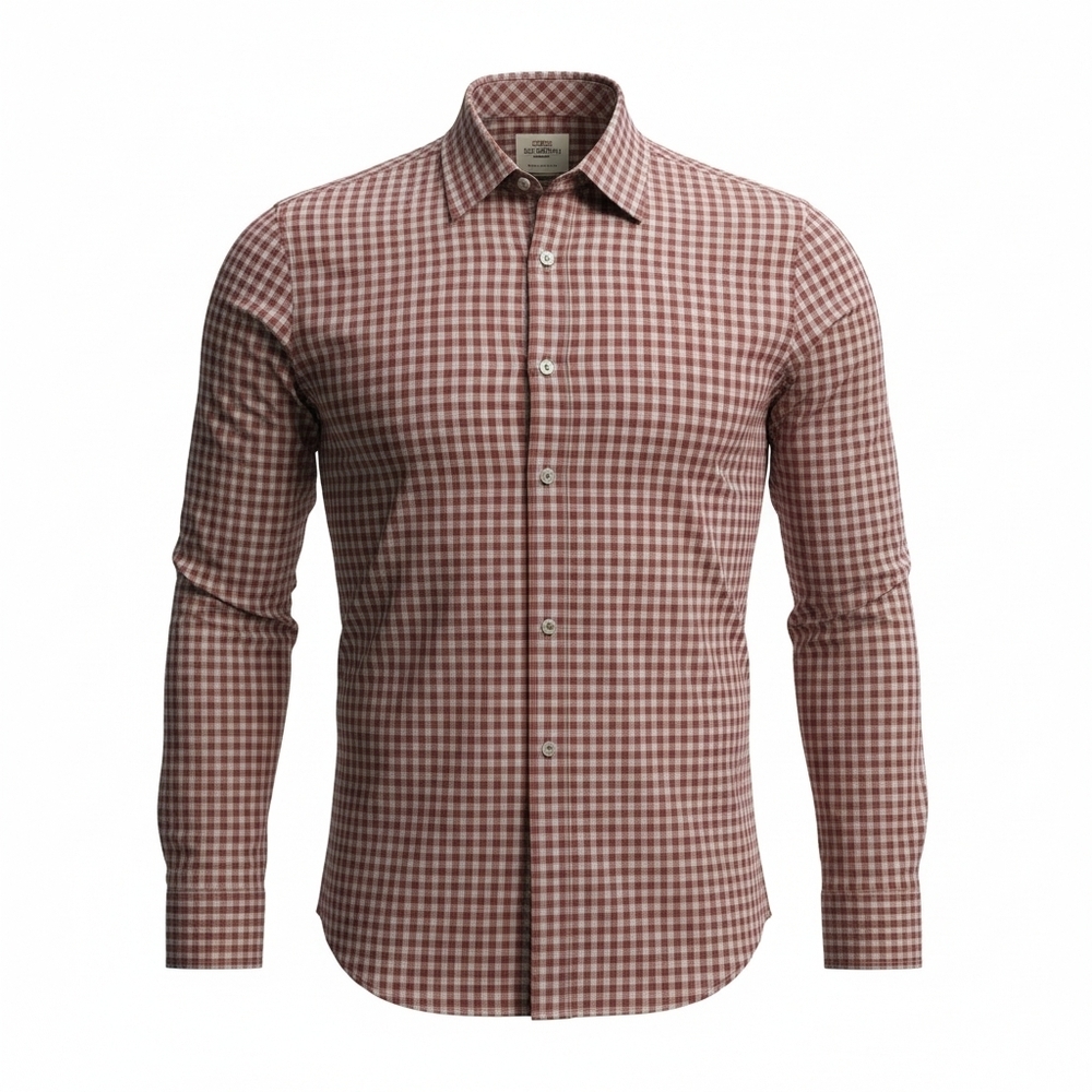 Ben Sherman Men's Red White Plaid  Long Sleeve Shirt 15.5 32/33 mens Medium